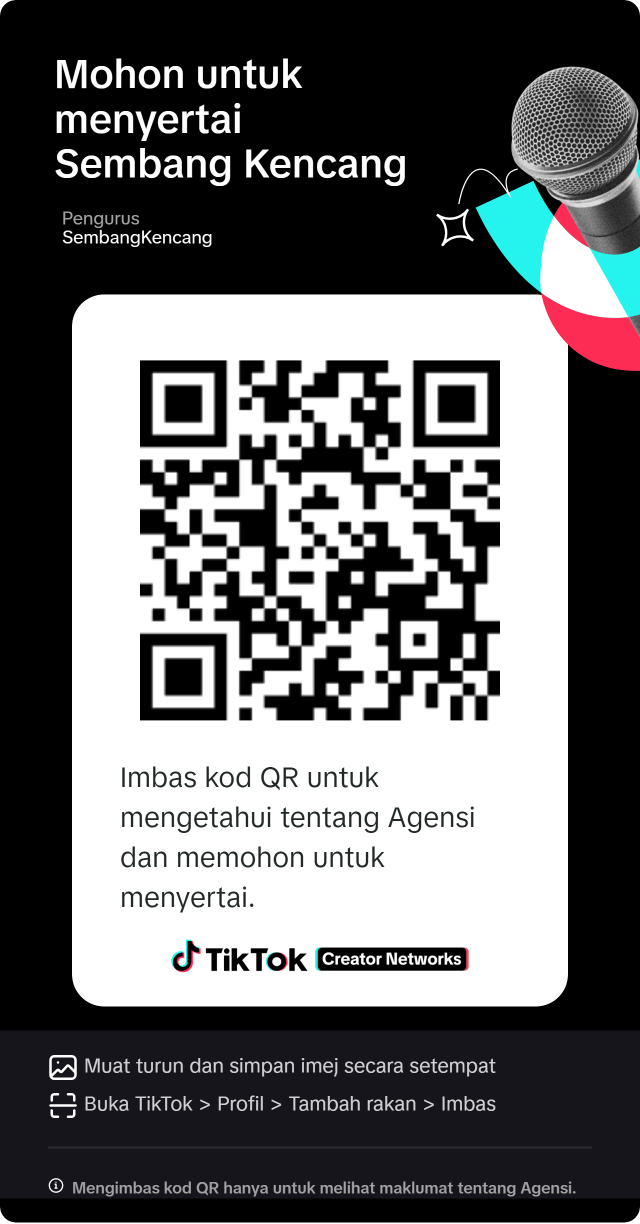 Kod QR untuk memohon menyertai Sembang Kencang